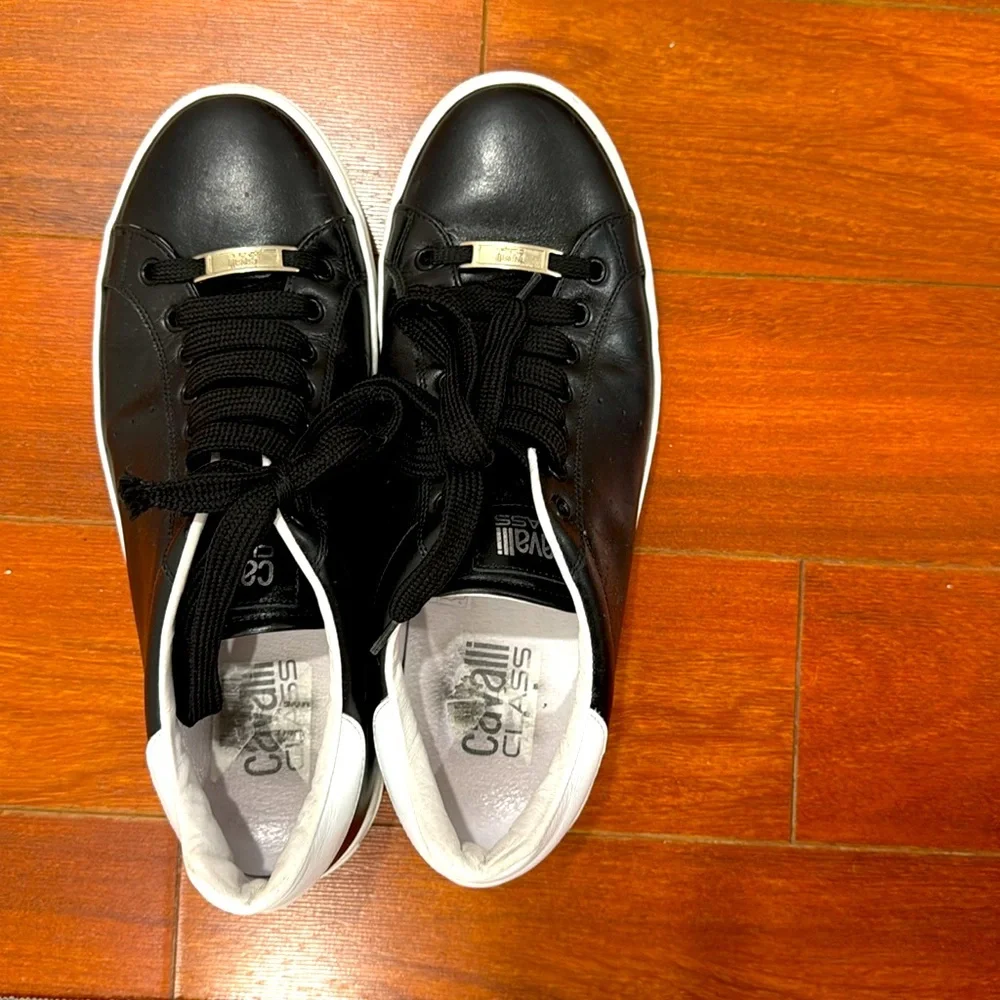 Cavalli Class Black and White Sneakers - Picture 2 of 3
